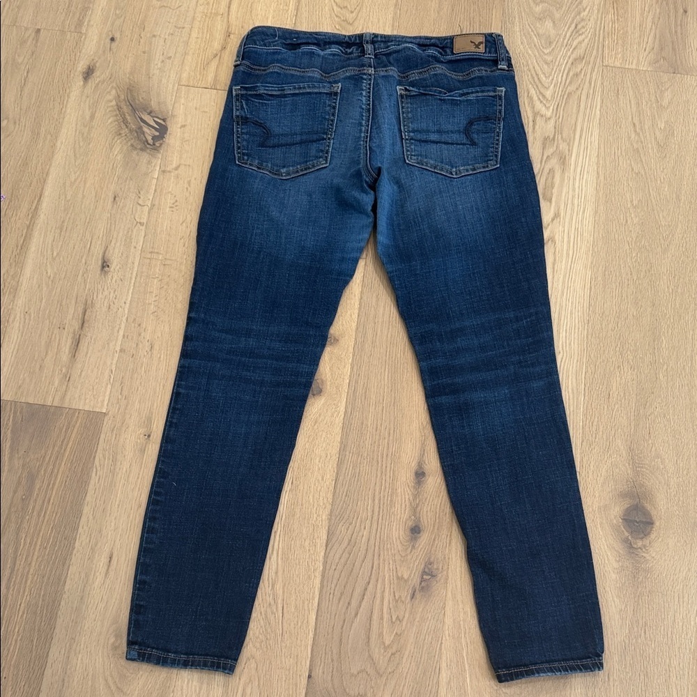 American Eagle Dark Blue Super Stretch Skinny Jeans – Size 6 Short - Picture 10 of 11